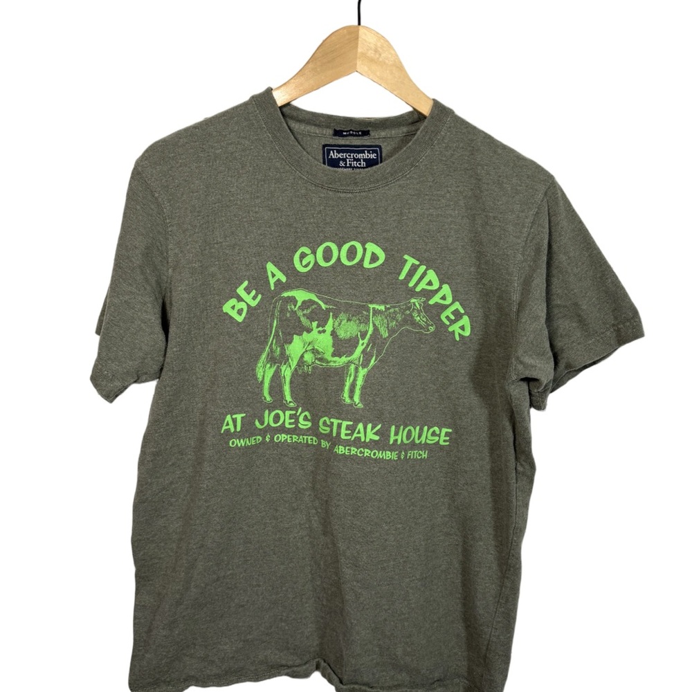 Abercrombie & Fitch Graphic Tee Be a Good Tipper Green M